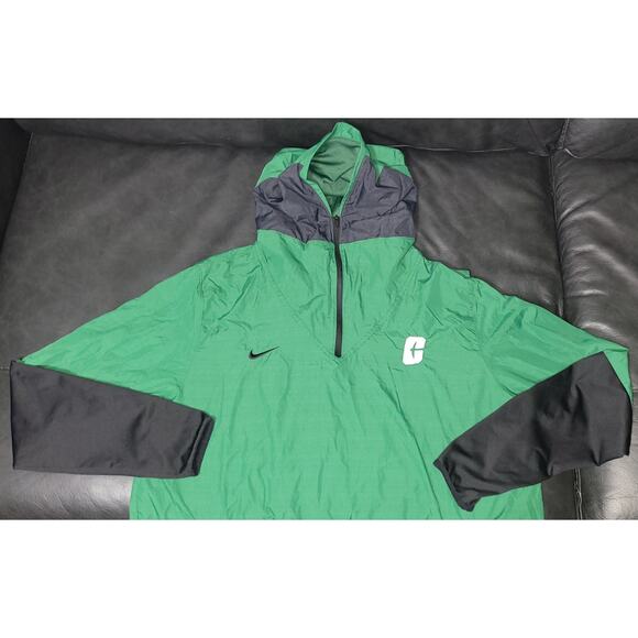 UNC Charlotte 49ers Nike Jacket Green/Black 1/4 Zip Pullover Hoodie Men’s XL - Picture 1 of 16